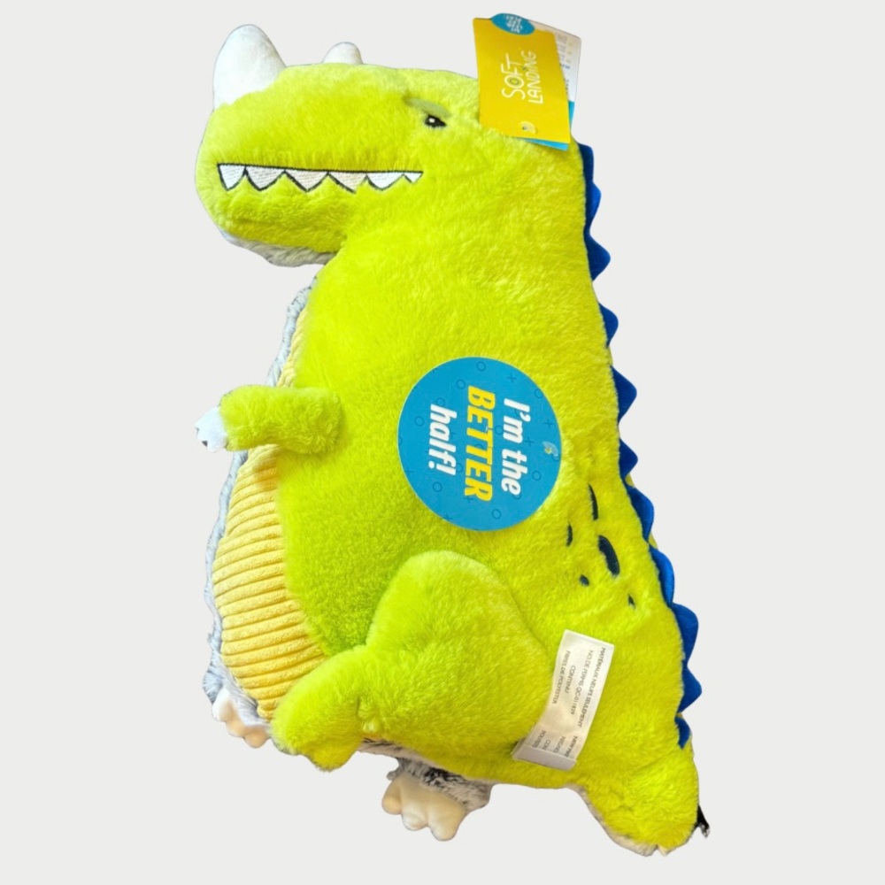 Dinosaur Rhino Reversible Plush Pillow Buddy 💜 BOGO